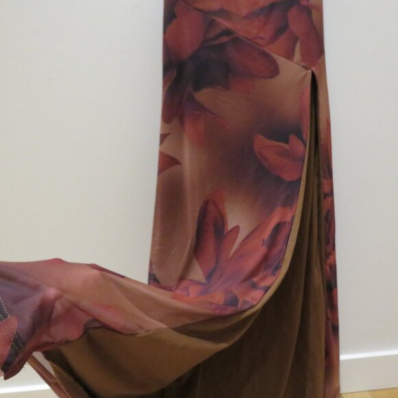 WINDSOR Drama Meets Paradise Floral Maxi Dress in Brown Y2K Whimsigoth Friends - Picture 7 of 15